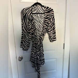 Zebra print super soft robe